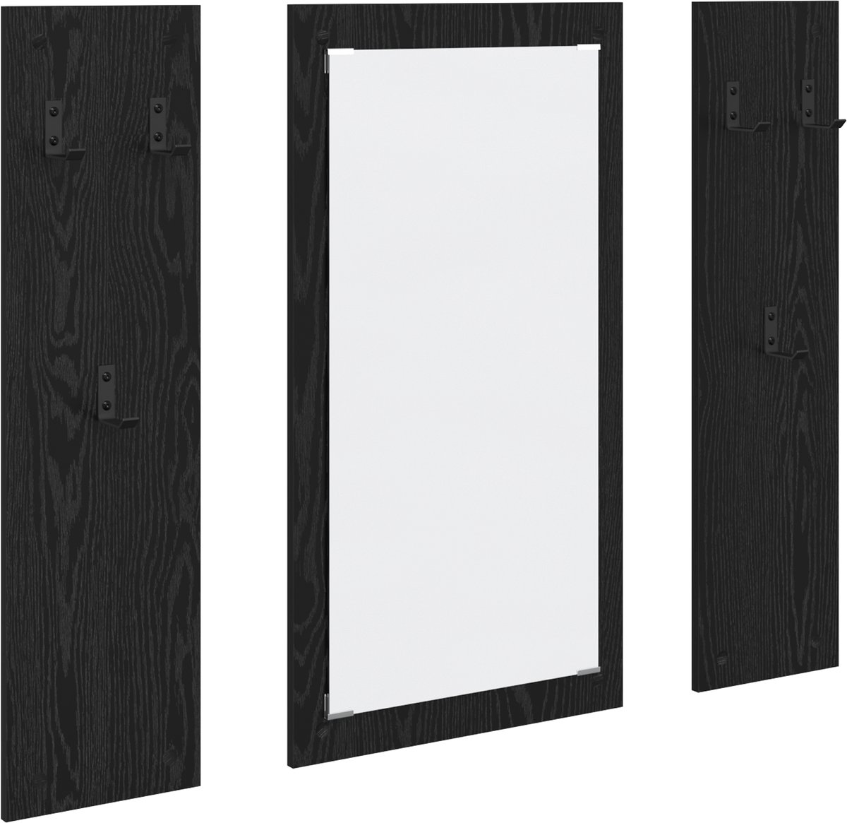 vidaXL Wandgemonteerde - kapstok - Zwart - Eiken - 96 - x - 1,5 - x - 90 - cm Zwart Eiken