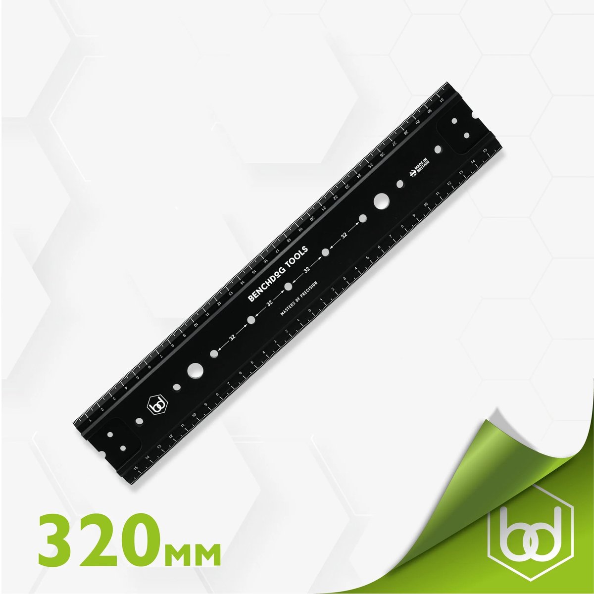 Benchdogs UK MK2 Ruler 320 mm without Wall Mount / MK2 Liniaal 320 mm