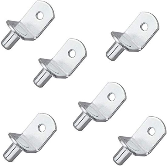 Lot de 50 supports d'étagères en L, 6 mm, en acier inoxydable, durables, pour armoire, bibliothèque, support