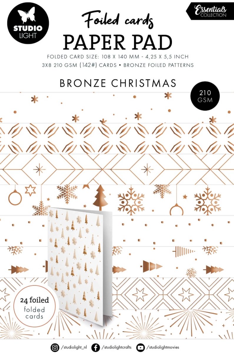 Foiled cards Bronze patterns - Essentials nr. 385