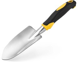 Schep-spade-tuinschep-twee tuinspades - Kleine tuinspade - Stalen fabriekspade - Plantspade - Kleine spade - Strandspade Kleine tuinspade voor planten en verplanten - tuingereedschappen - Zwart en geel - 1 stuk