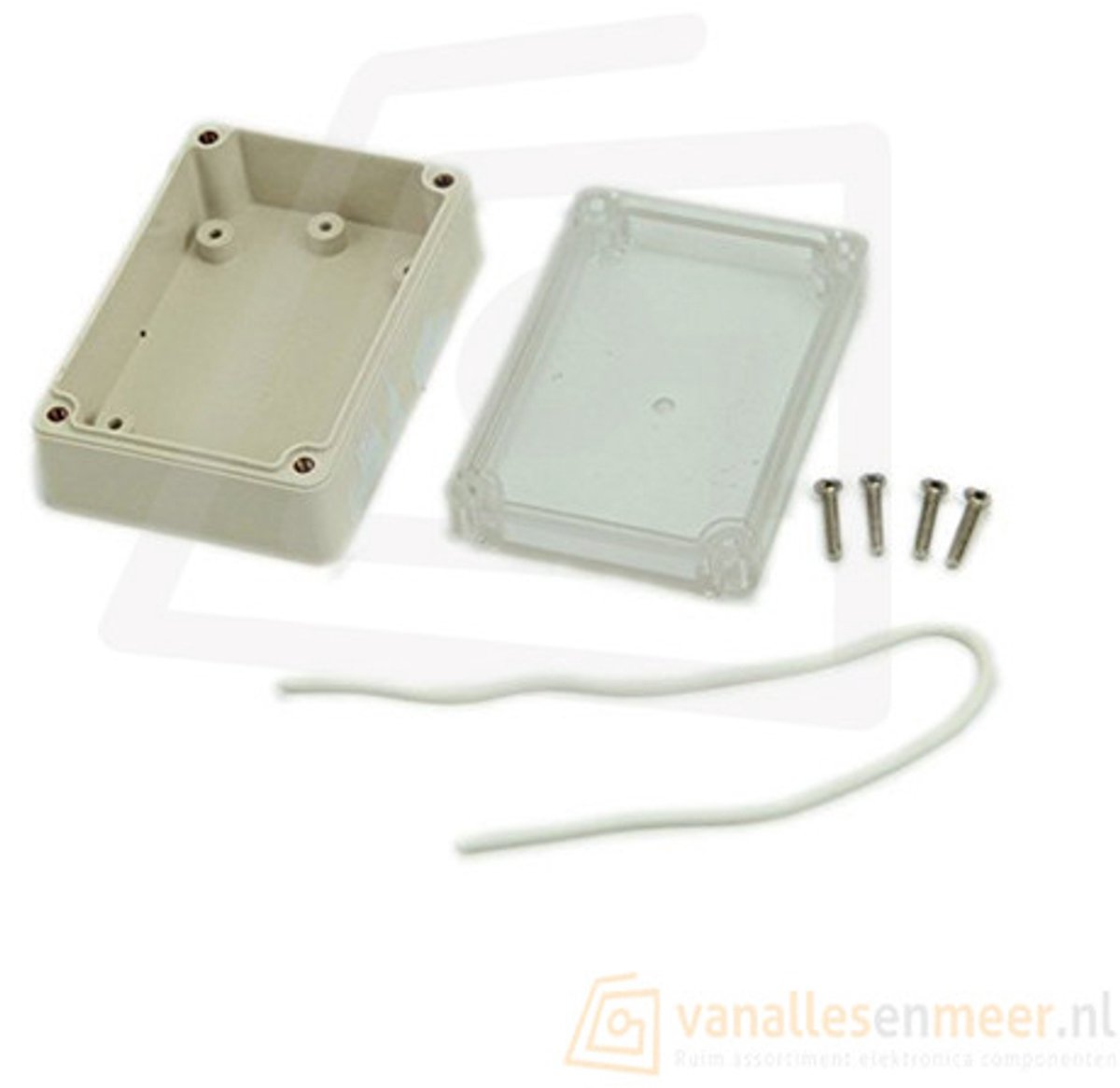 Behuizing voor elektronica 100x68x50mm transparante deksel