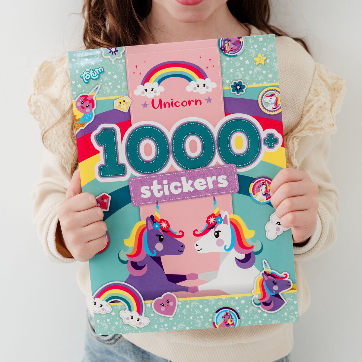 Totum Unicorn A4 sticker boek 1000 stickers - 20 pagina's met unicorn thema - speelgoed knutselen stickeren - vanaf 3 jaar — afbeelding 3