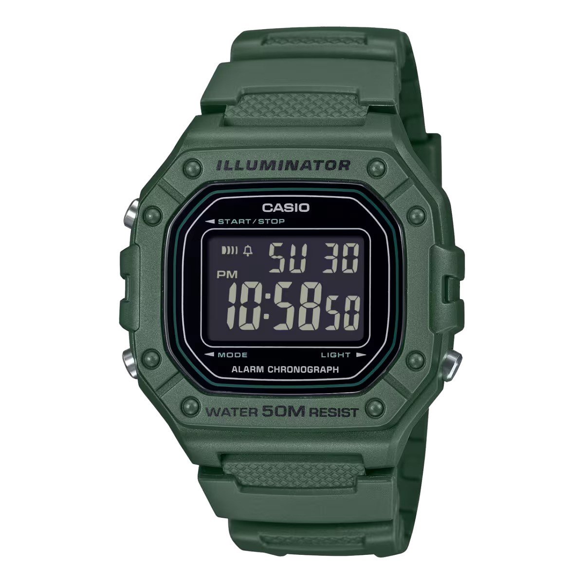 Casio Casio Collection W-218H-3BVEF Horloge - Kunststof - Groen - Ø 41.5 mm