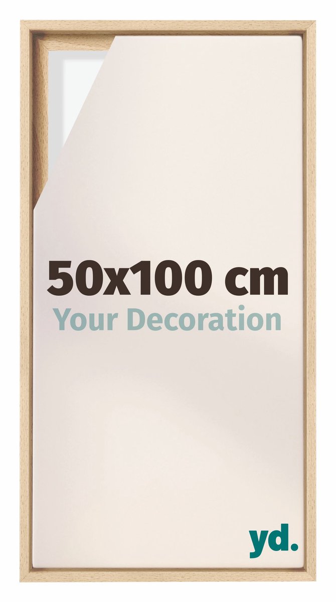 yd, Baklijst 50x100 cm Beuken - Lijst voor Canvasdoek - MDF Lyon