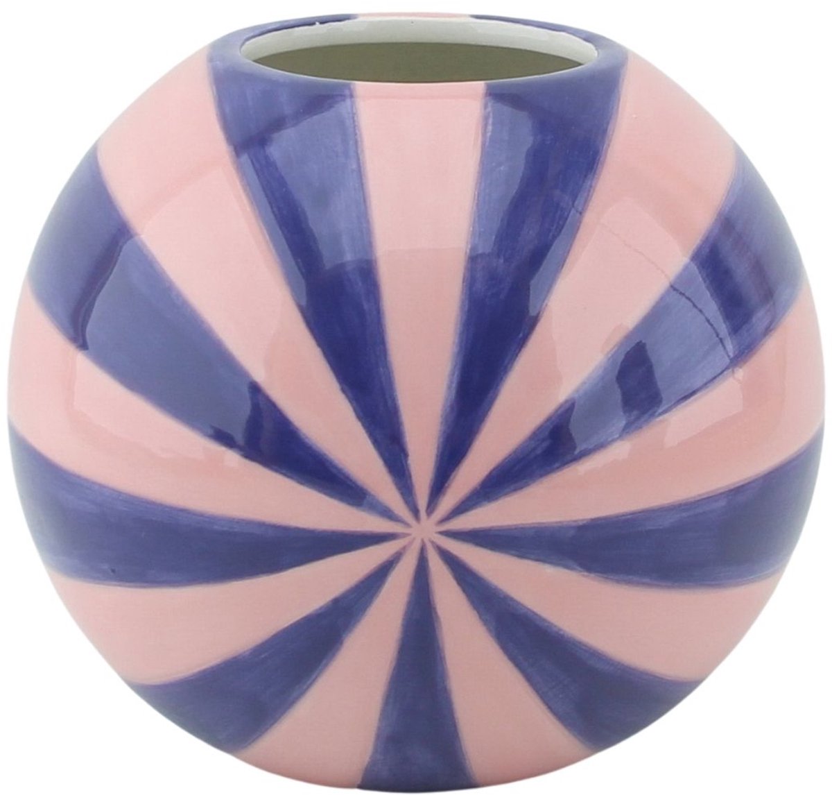 Housevitamin Vaas - Bloemenvaas Swirl- Dolomiet - Roze/Violet - 15x15x13,5cm