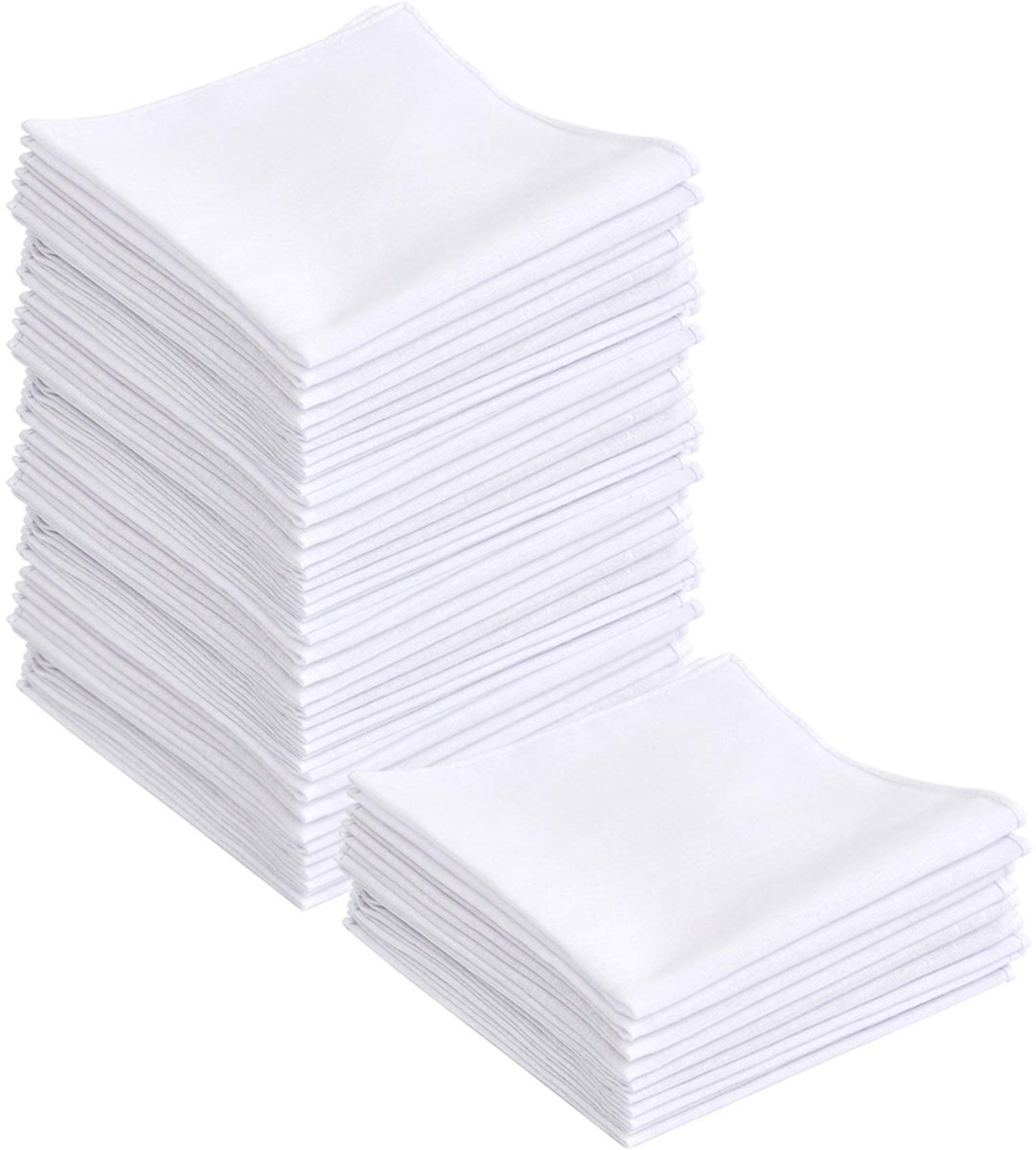 Ibenzoa® Set van 25 Luxe Katoenen Zakdoeken voor Dames en Heren - 28 x 28 cm - Wit Design
