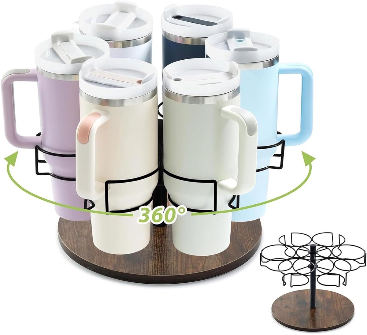Draaibare Bekerhouder - Voor Waterfles Organizer - 1 stuk - Kleur: Zwart