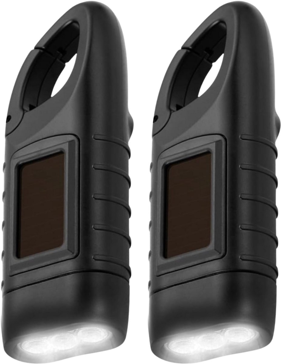 Cover van JustValue Militaire Opwindbare Zaklamp - Knijpkat - Noodverlichting - Dynamo - Zonne-energie