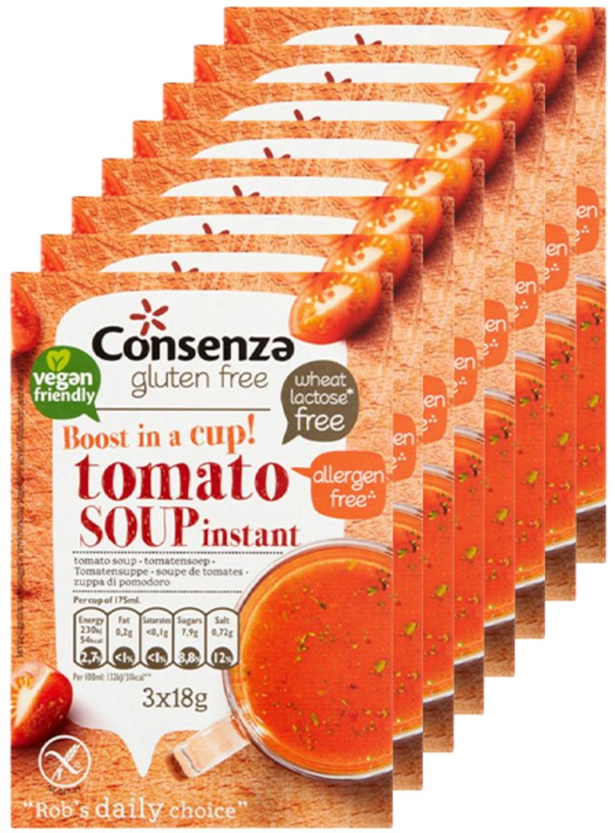 Consenza | Tomatensoep Instant | 8 stuks | 8 x 18 gram