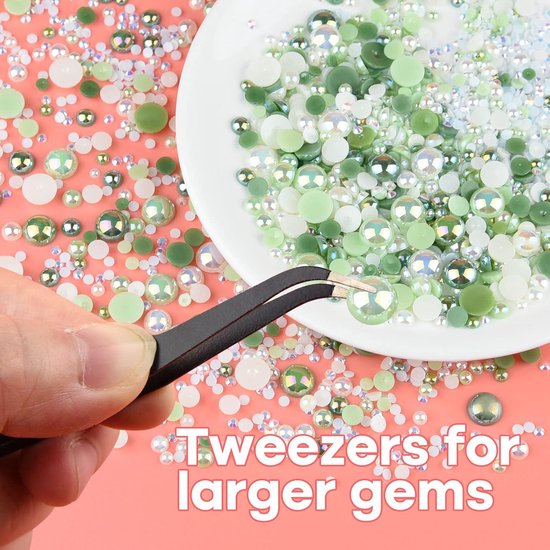 120g/150g Mix Flatback Parels Steentjes voor Ambachten 3Mm-10Mm Mix Hars Parels Steentjes voor Nagels Face Art Tumblers Mixed Media Art Supplies