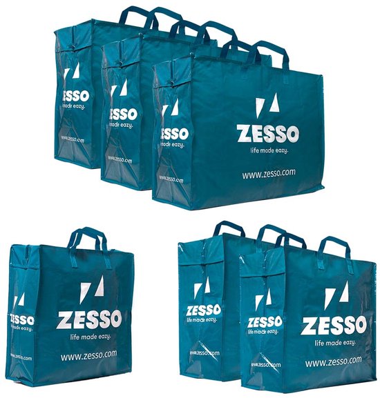 Zesso Big Shopper Mix Zesso Bag 1x M, 2x L, 3x XL - Voordeelpakket Set van 6
