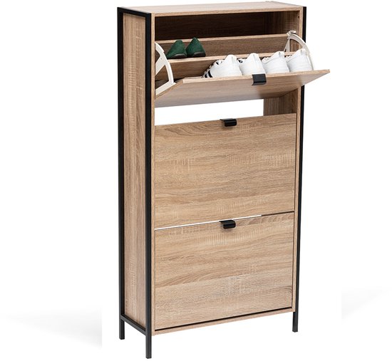 Milton & Oldbrook Armoire à Chaussures Prato - Meuble Moderne Blanc Pour 18 Paires, Design Compact Et Élégant