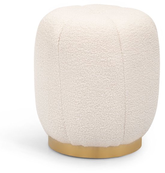 Milton & Oldbrook Pouf ⌀ 40 cm Metz Wit Teddy
