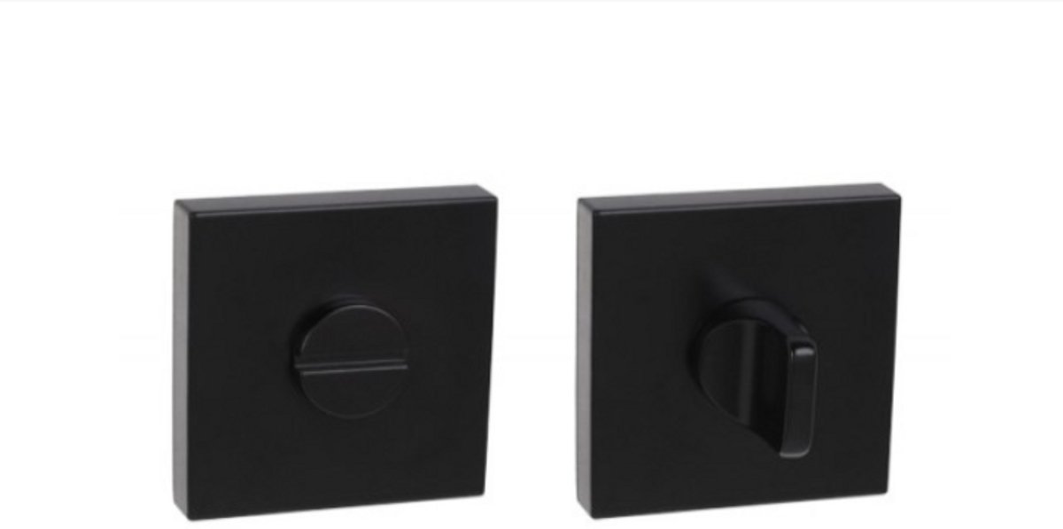 Zwarte matte vierkante WC-onderplaat PLT-26