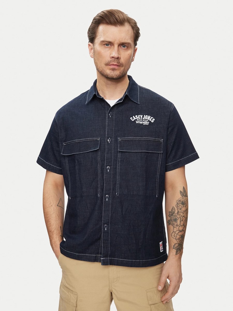 Wrangler CASEY JONES SHIRT MED INDIGO Blauw
