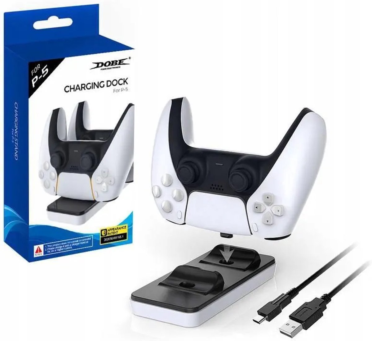 Dockingstation voor PS5 – 2-Pad Oplaadstation – Dual Charging Dock met Type-C Adapters – Geschikt voor Playstation 5 DualSense Controllers