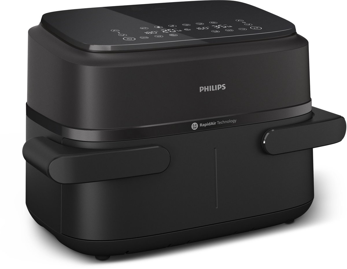 Afbeelding 2 van Philips 1000 Series Dual Basket Airfryer - NA150/00 - Dubbele Mand - Flexible Basket - 7.1L - Tot 5 Personen