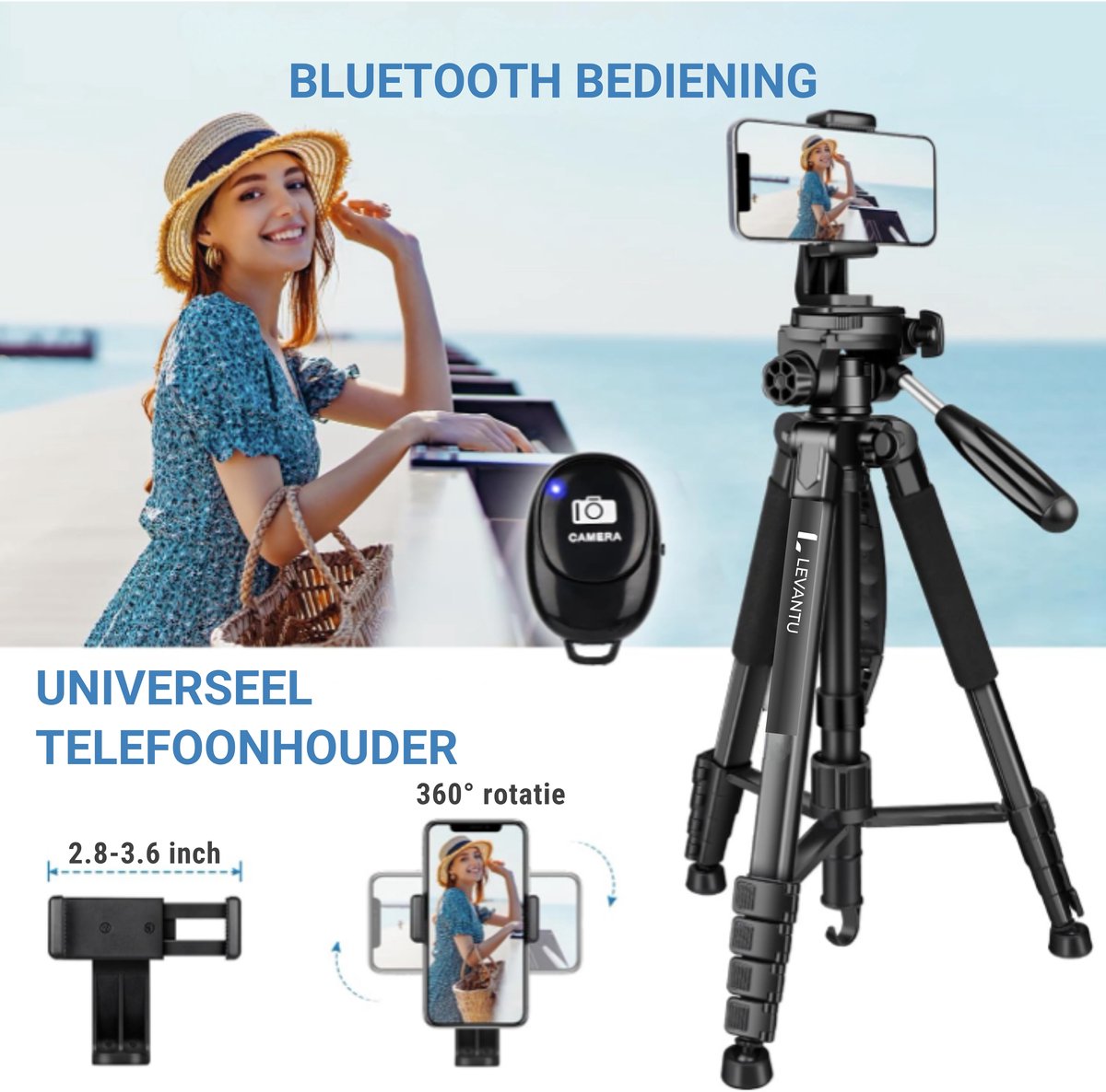 LEVANTU Statief - Tot 188cm met Bluetooth thumbnail 4