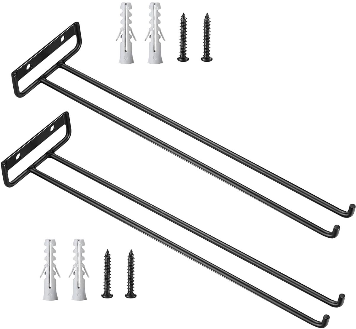 Metalen wijnglashouders - Hangende wandhouder - 2 stuks