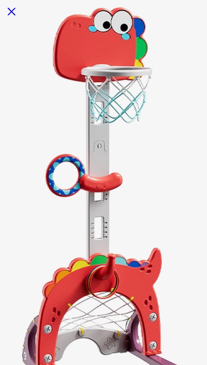 Basketbal en Voetbal Spel - 5 in 1 Activity Center - Rood Dino - met Basketbal en Voetbal Bal - voor kinderen - Cognitieve ontwikkeling Speelgoed