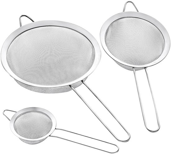 TronicXL 3 stuks Keukenzeef RVS - Vergiet - Pasta Zeef - Universeel voor u Pasta