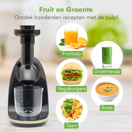 KitchenBrothers Slowjuicer - Presse-agrumes - Presse-légumes et fruits - 700 ml - Avec réservoir à pulpe - Machine à jus - Champagne