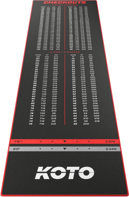 KOTO Tapis Check Out Dart Mat Rouge 285 x 80 cm