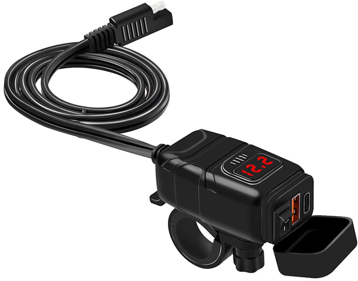 USB-C/USB snellader voor auto en motor
