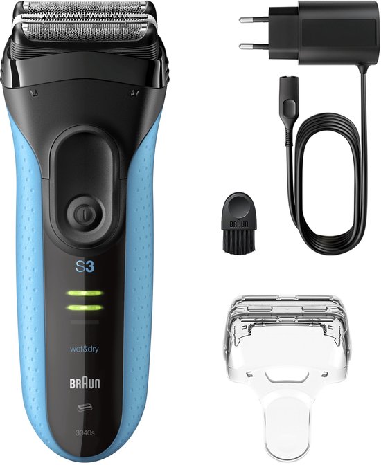 Braun Series 3+ scheerapparaat in blauwe uitvoering