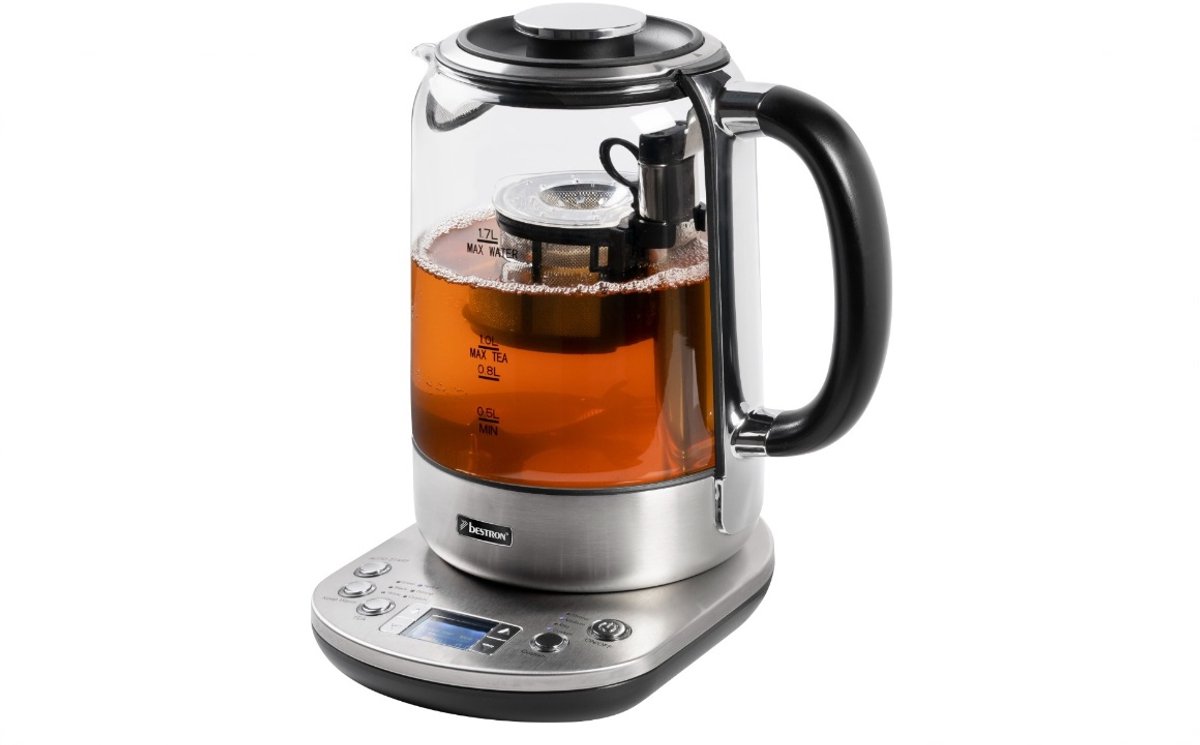 Bestron Theemaker en waterkoker AATM800STE 2-in-1 1.7 L 2200 W RVS