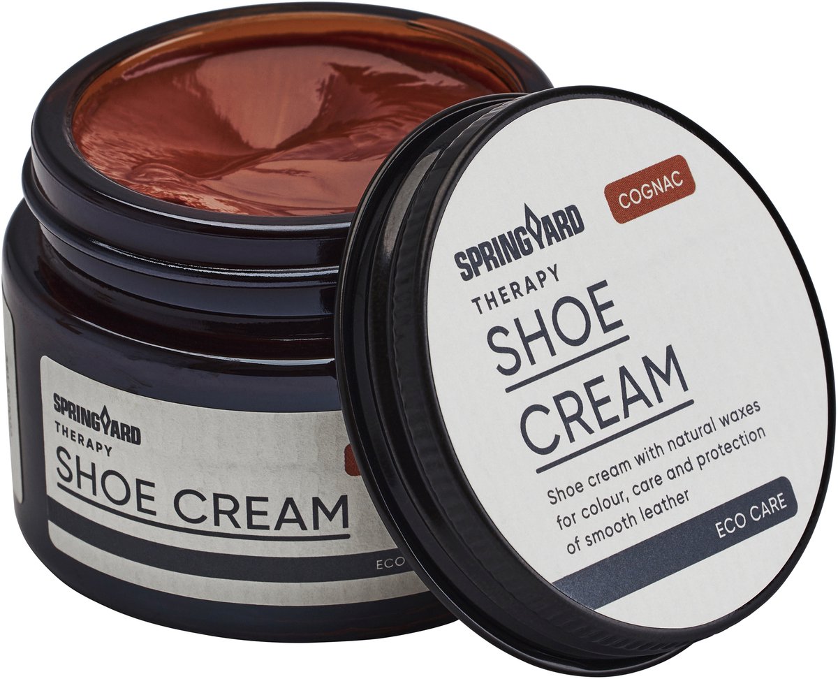 Springyard Therapy Shoe Cream Cognac - Schoenpoets cognac - schoencrème voor glad leer - pot 50ml