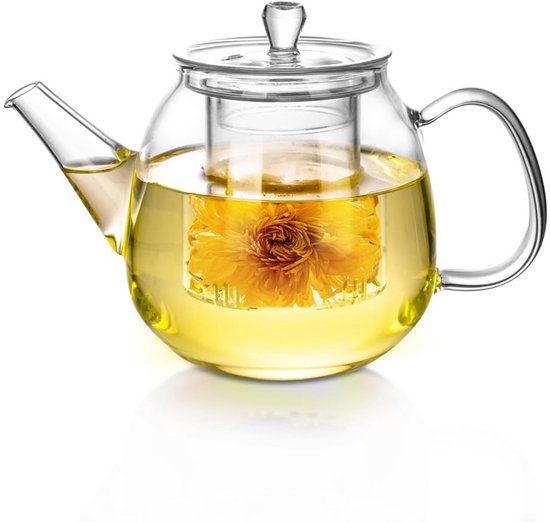Enchantipot Glazen theepot met infuser, magische waterscheiding