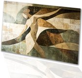 Abstracte dansende figuur kunst - Dans schilderijen glas - Muurdecoratie glas vrouw - Kubisme - Plexiglas schilderij - Schilderijen & posters - acrylglas 150x100 cm