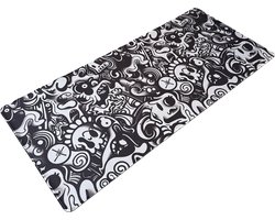 Muismat xxl - Doodle Apocalypse - Gaming - 900 x 400 x 3 mm - Antislip