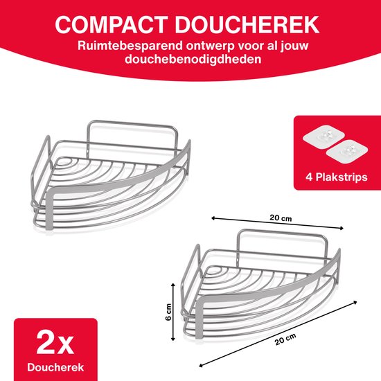 Metaltex Origin Lava Touch douche hoekrek 21x21x13cm