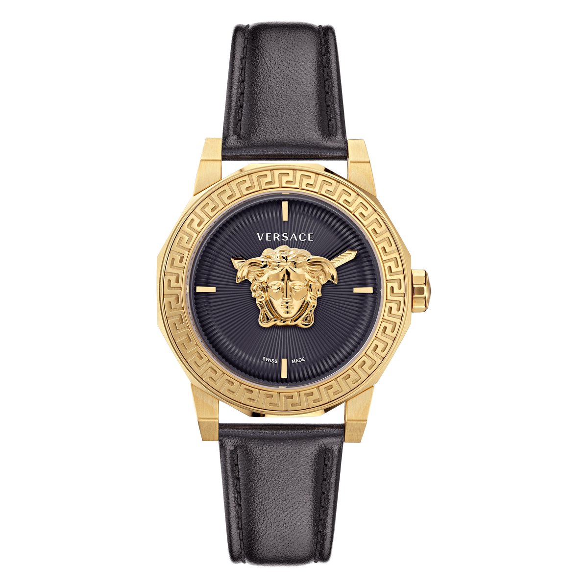 Versace Medusa Deco VE7B00223 Horloge - Leer - Zwart - Ø 38 mm