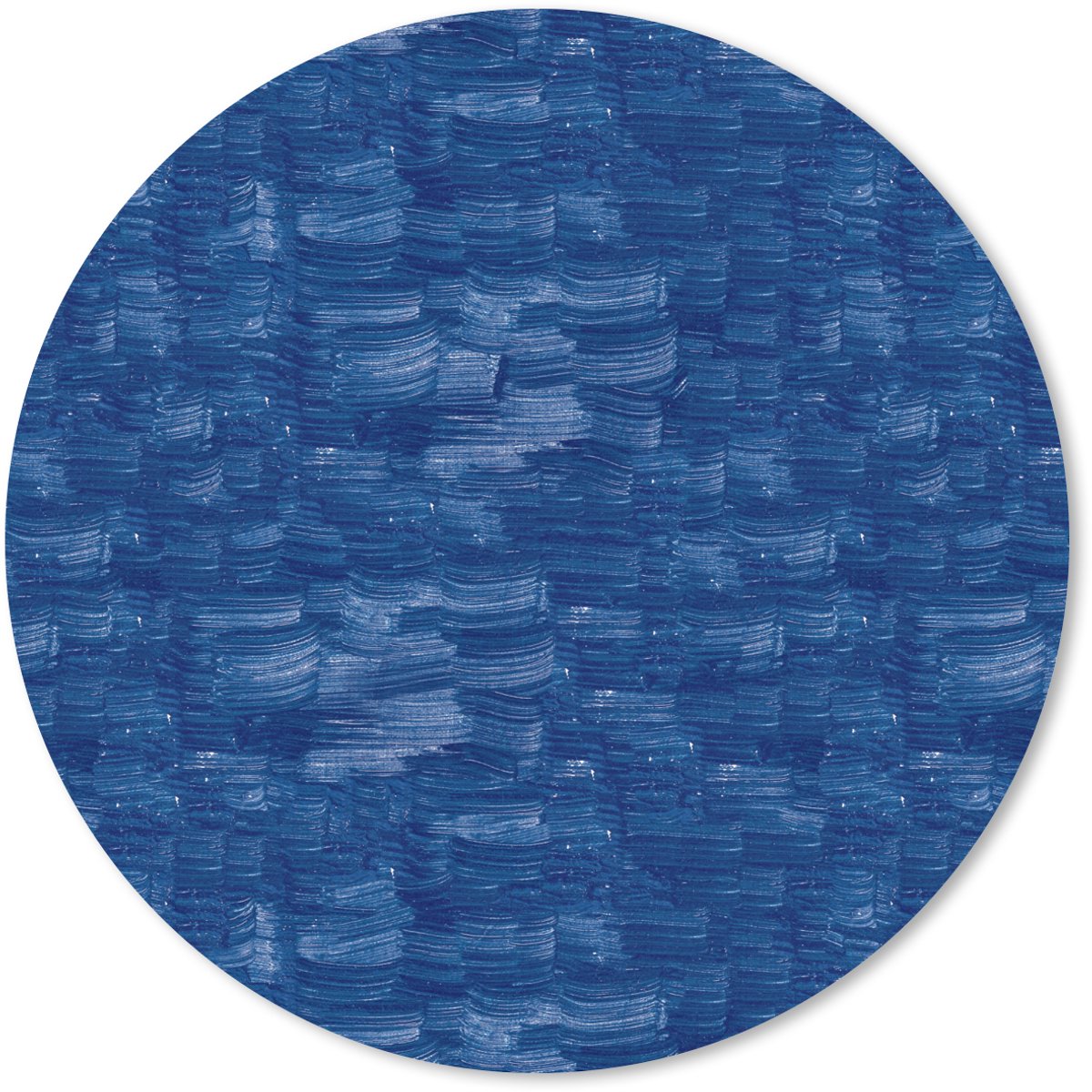 Muismat rond 40x40 cm - Mousepad Verf - Strepen - Blauw - Ronde muismatten