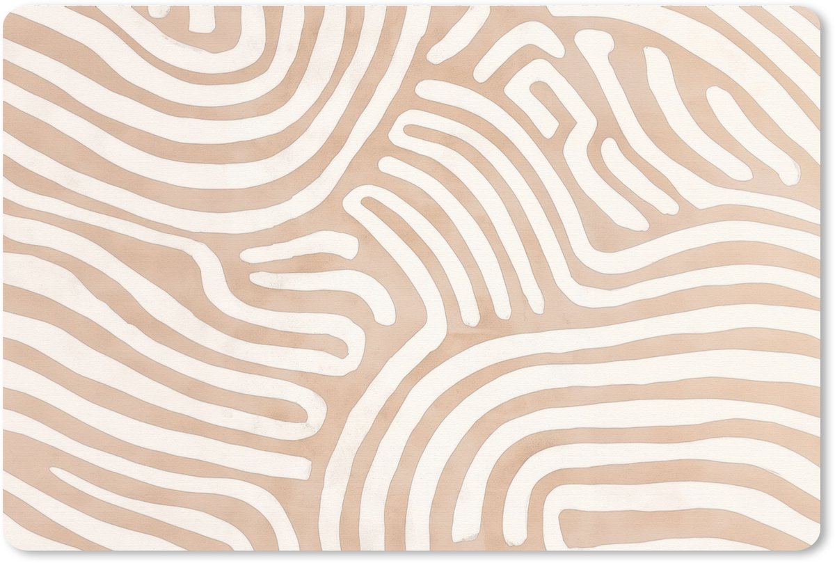 Muismat XXL 120x80 cm - Bureau onderlegger - Bureau mat Beige - Aardspatroon - Bureaumat - Gaming mousepad xl - Bureaulegger groot - Computer deskmat