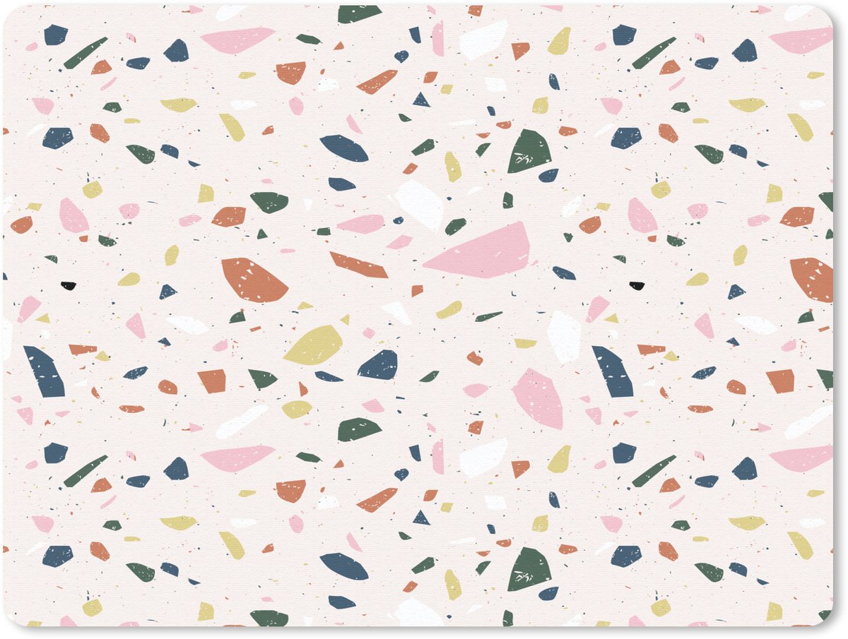 Muismat 23x19 cm - Mousepad Terrazzo - Patroon - Kleurrijk - Muismatten