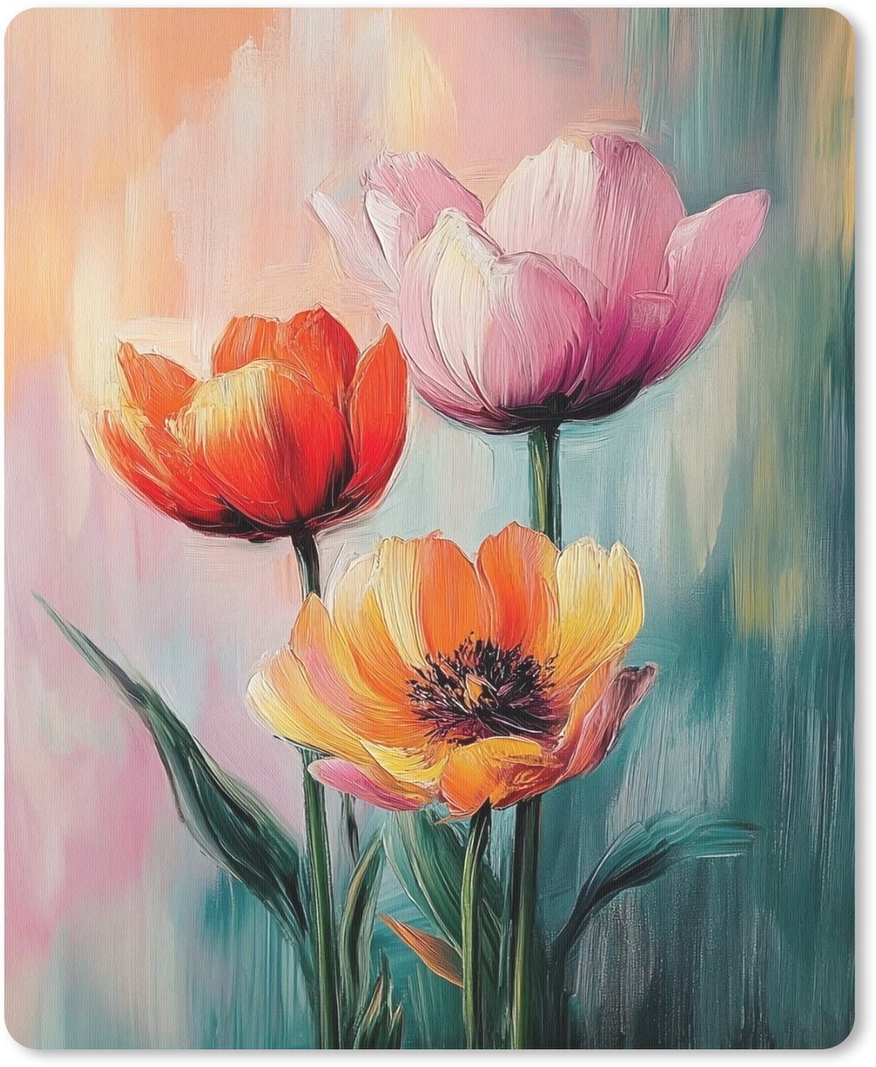 Muismat 19x23 cm - Mousepad Dromerig - Bloemen - Verfijnde details - Muismatten