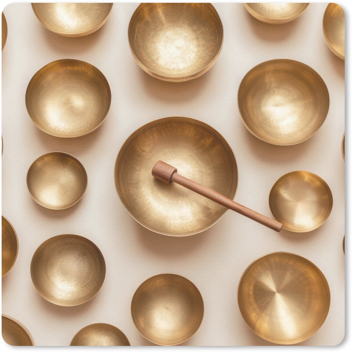 Muismat 20x20 cm - Mousepad Symmetrisch - Goud - Brons - Balans - Muismatten