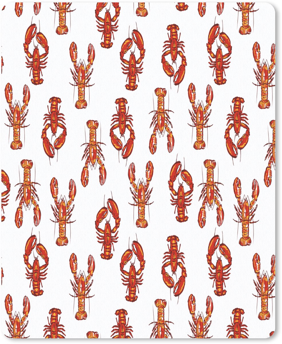 Muismat 19x23 cm - Mousepad Kunst - Kreeft - Rood - Oranje - Muismatten