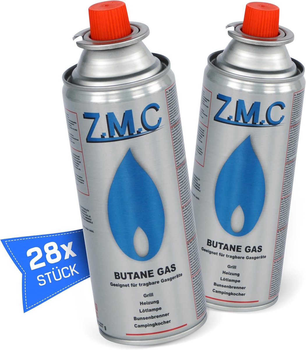 Z.M.C Butaangaspatronen 227 g met ventieltype MSF-1a, universele butaangaspatronen met bajonetaansluiting Gaspatroon voor kampeerkooktoestellen, gasverwarming, gasbrander, onkruidbrander