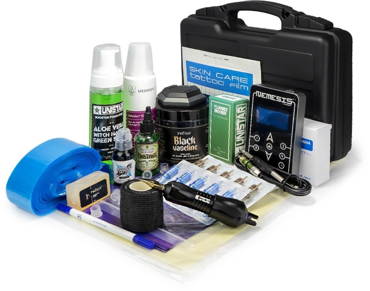 Professionele Tattoo Kit – Equaliser PEN, Inkt & Accessoires | Premium Professionele Tattoo Machine | Draadloze Tatoeage Pen | Wireless | PMU Gun | Zelf Tatoeëren Kit | Cartridges | Naalden | Beginner & Gevorderden Set 1RL | 3RL | 7RL