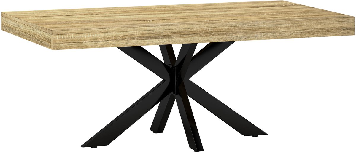 Homcom Salontafel-110x60x45cm-Spaanplaat-Natuurlijk Hout