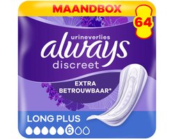 Top 10 Verbandproducten 2026: Always Discreet Long Plus incontinentieverbanden, 64 stuks