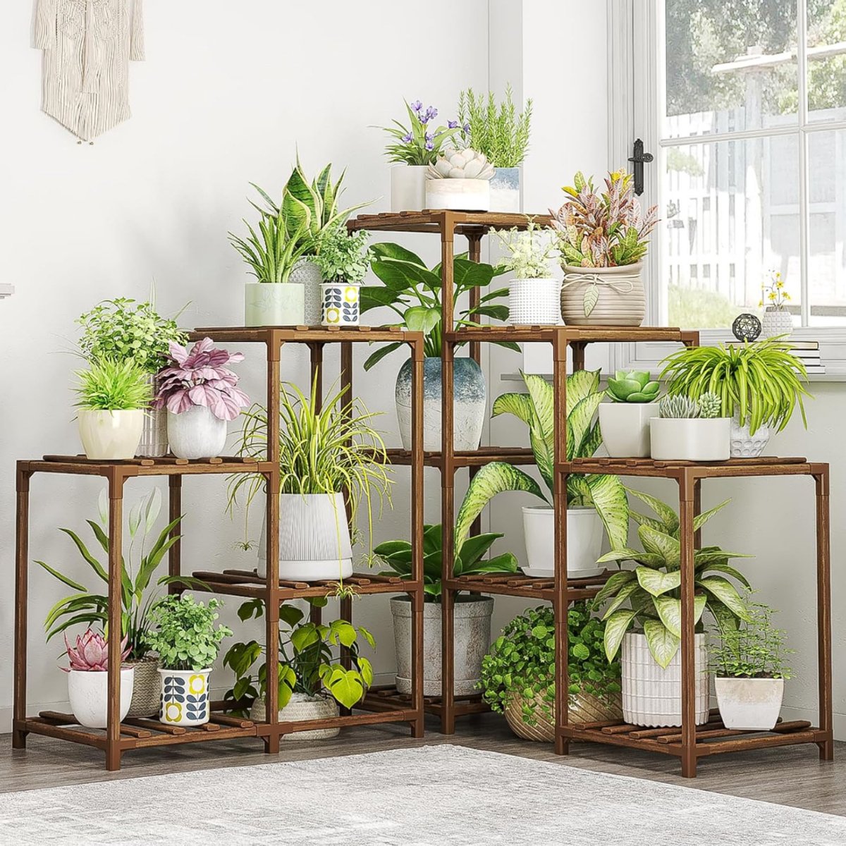 Plantentafel - Plantenrek Buiten - Plantensteun - Plantenstandaard - Hout