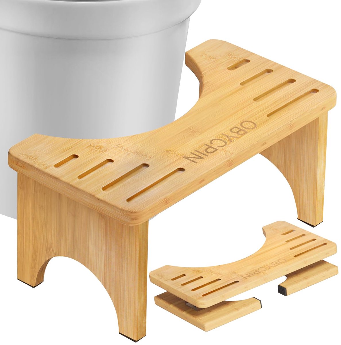 Bamboe Toilethocker - Ergonomisch, Opvouwbaar en Draagbaar - Voor Volwassenen, Natuurlijke Toilethouding en Darmgezondheid