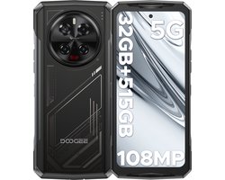DOOGEE V40 5G - Robuuste Smartphone - Robuuste Telefoon - 32 GB RAM + 512 GB ROM - 6,78 inch 2,4K 120Hz - 108 MP AI camera - 8680 mAh/33W - MediaTek Dimensity 7300 - Face ID - Drie sleuven - Vingerafdrukherkenning - NFC - GPS - Zilver